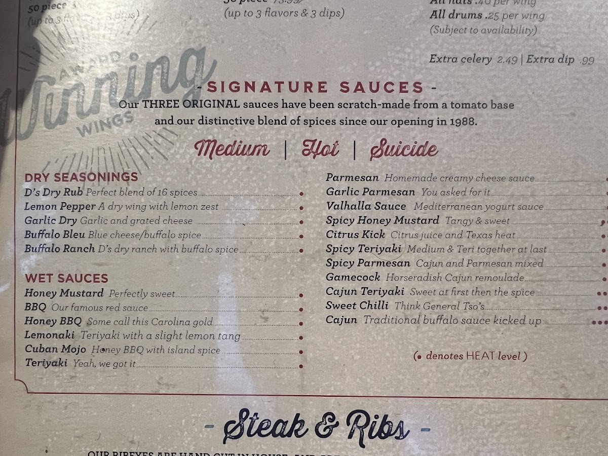 D's Wings Menu - Image 3